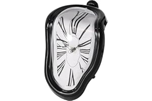 ROSEDOES Melting Clock, Salvador Dali Clock,Melted Clock Alice in Wonderland Decor Funky Home Decor Surreal Desk Shelf Desk Melted Clock, Surface Design Drippy Clock for Living Room, Bedroom, Office