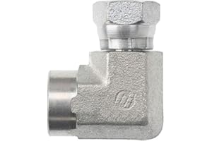 Brennan Industries 1502-08-08-FG Forged Steel 90 Degree Elbow Adapter, 1/2" Female Pipe x 1/2" Female Pipe Swivel, 1.000" Hex, 0.460" Drill