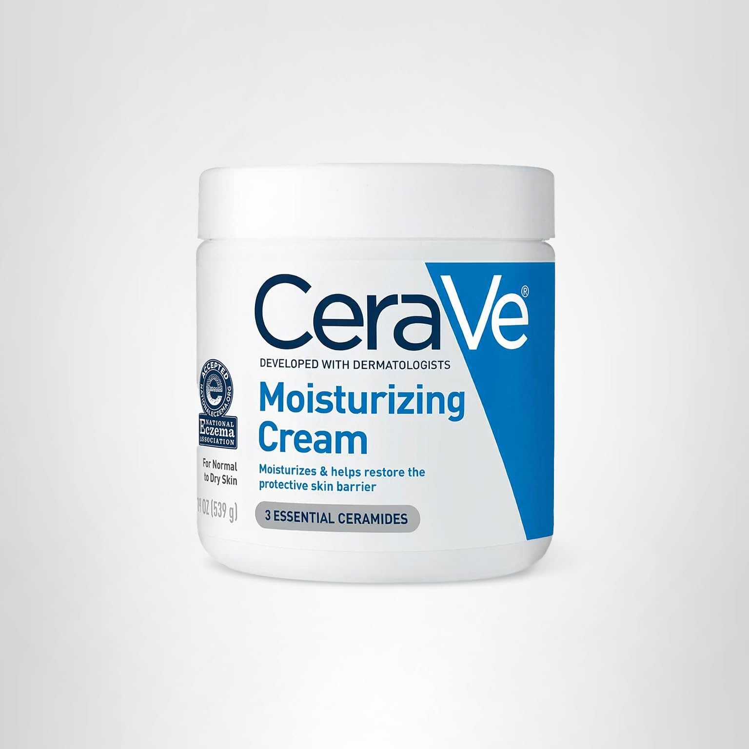 CeraVe Moisturizing Cream, Body and Face Moisturizer for Dry Skin, Body Cream with Hyaluronic Acid and Ceramides, Daily Moisturizer, Oil-Free, Fragrance Free, Non-Comedogenic, 19 Ounce
