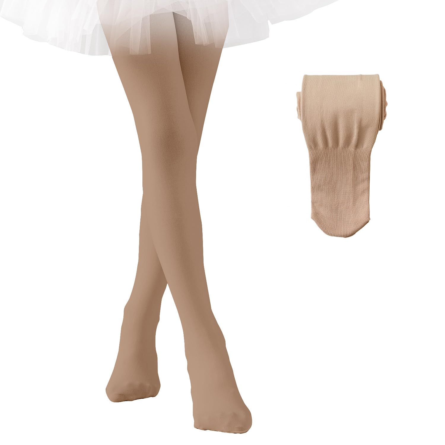 Photo 1 of EPEIUS Fleece Lined Tights for Girls,Winter Warm Leggings Little Girl Thick Thermal Warm Dance Tights 900D 8-10 Years Old,Nude 1 Pack L