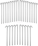 30-Piece Galvanized Steel Tent Pegs - Garden Stakes