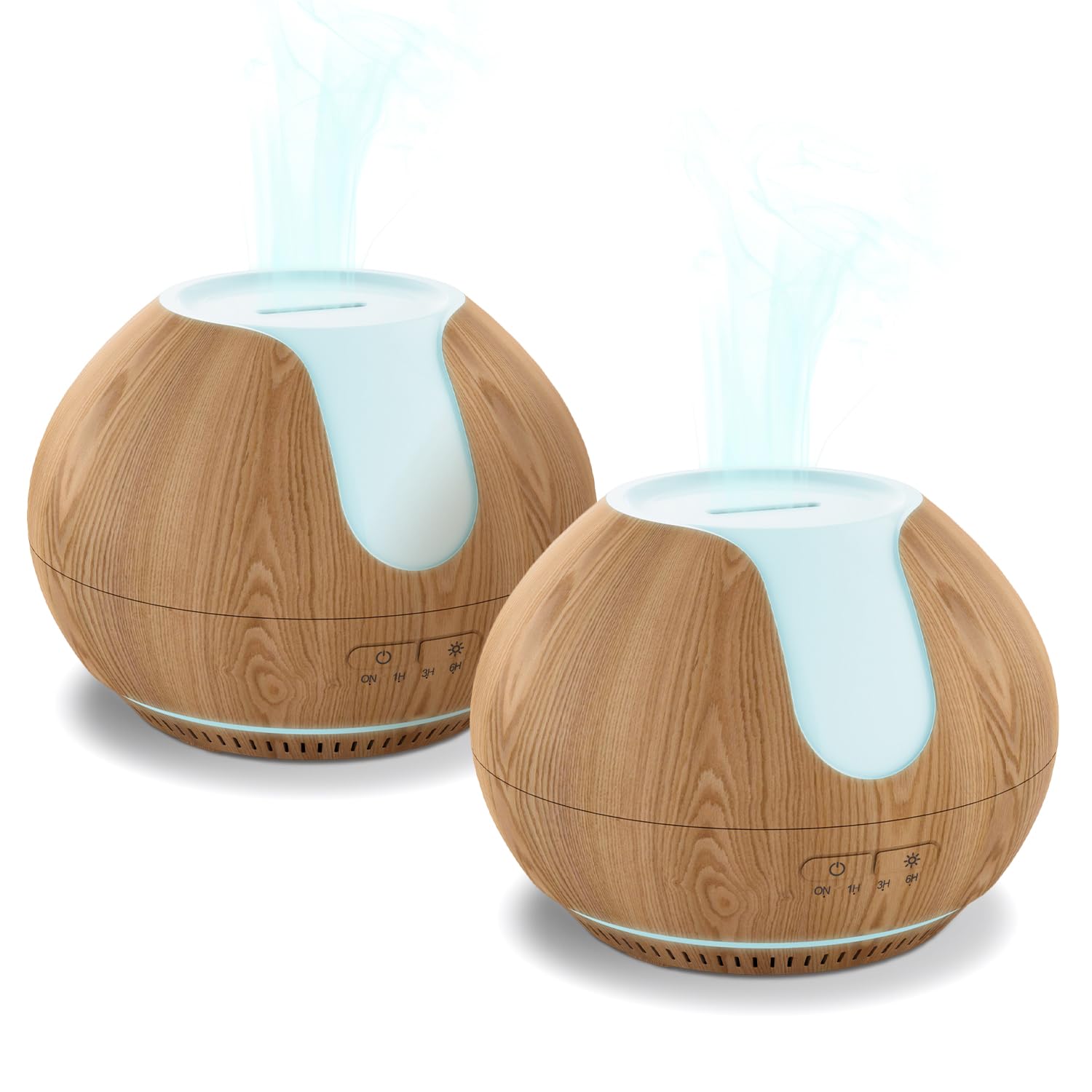 Photo 1 of 2 Pack Essential Oil Diffuser, ARVIDSSON 200ml Oil Diffusers for Home, Aromatherapy Diffuser with Mood Light, Ultrasonic Diffuser for Essential Oils, Gift for Women - Wood Grain