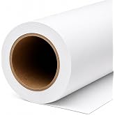 Yizhily Arctic White Paper Backdrop for Photoshoot, 53 in x 16.4 ft | Headshots; tabletop product photography; food shoots; e-commerce images; small studio setups