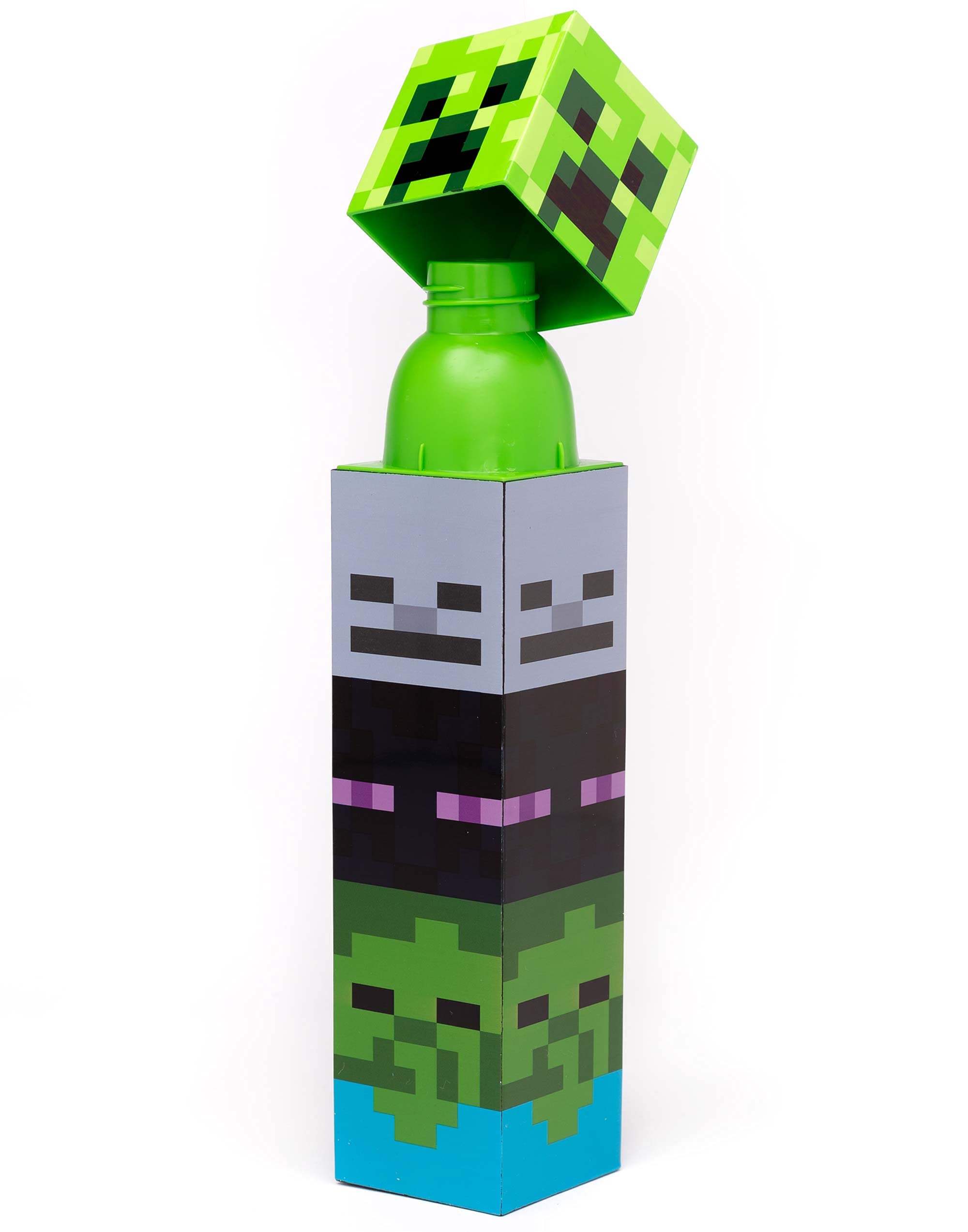 Minecraft Water Bottle for Boys 650ML | Mobs Villains Creeper Enderman Sports Travel Mug Flask | Gamer Merchandise One Size
