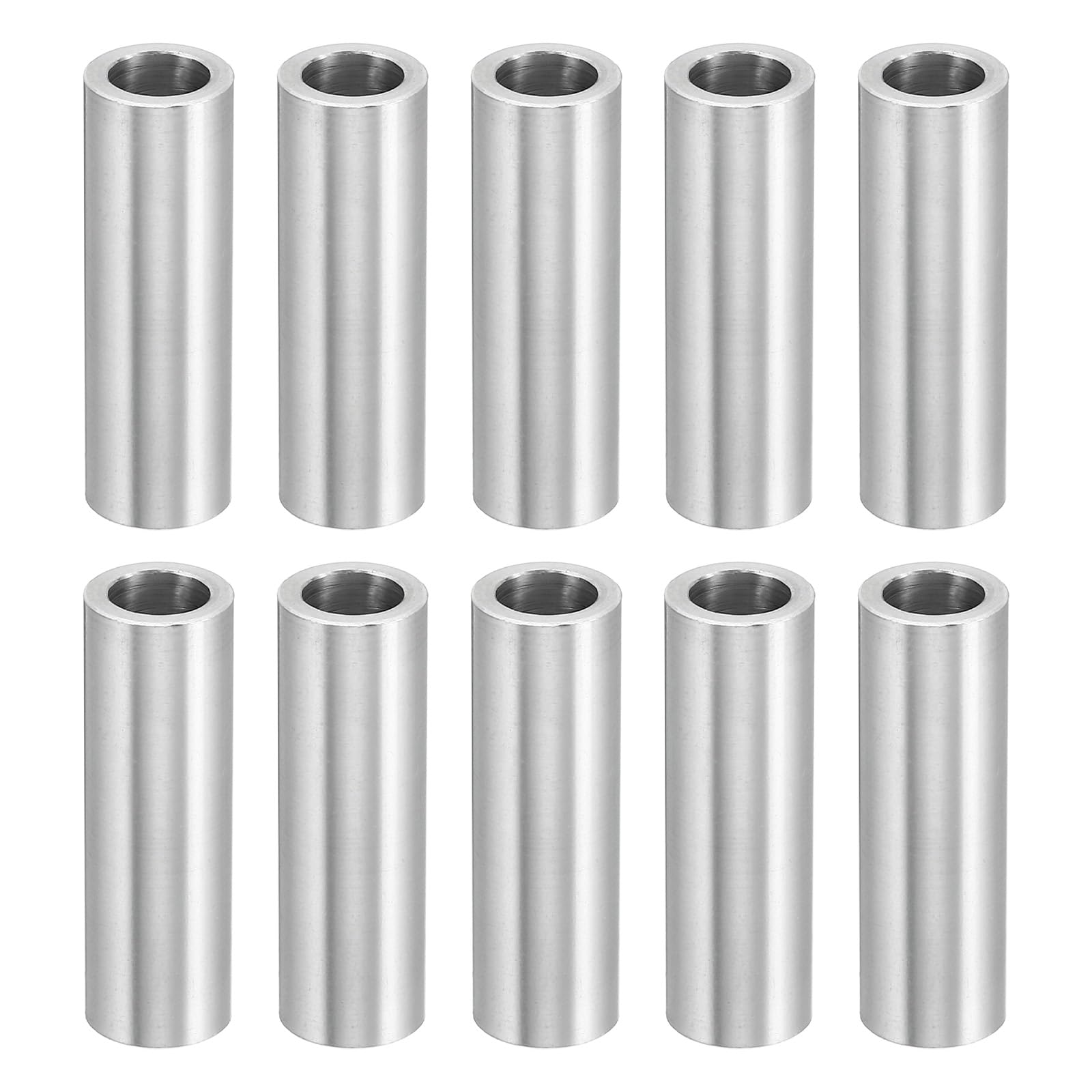 PATIKIL M8 Aluminum Spacers, 10 Pcs Metal Spacer Aluminum 8.2mm ID x 12mm OD x 38mm L Aluminum Spacer Screw Standoff Round for 5/16" or M8 Screw Bolts