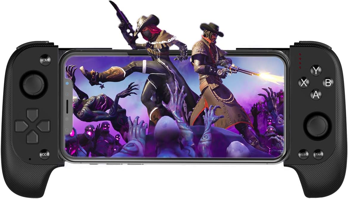 Mobile Game Controller Megadream Telescopic Wireless Gamepad Key Mapping Shooting Aim Gaming Controller with Flexible Joystick for Android iOS, compatible with PUBG Fotnite - No Simulator Need (Black)