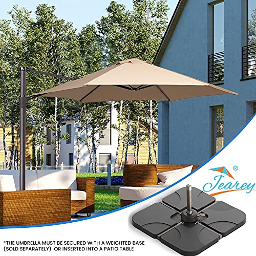 JEAREY 9FT Offset Cantilever Patio Umbrellas Heavy Duty Outdoor Hanging