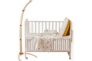 HI BABY MONMENT Floor-Standing Crib Mobile Arm HBM 52 Inches Wooden Baby Mobile Hanger,Holder for DIY Clamp Mobile, Anti-Dumping,Mobile Arm for Crib Nursery Decor (Floor Stand)