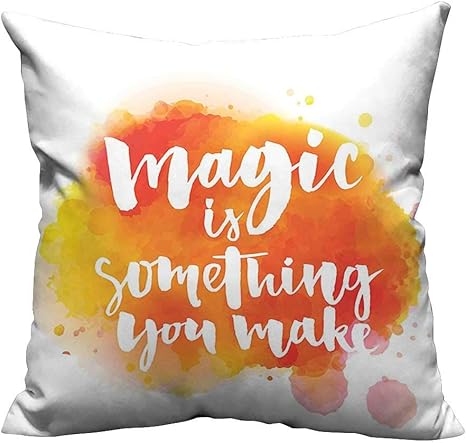 Amazon Co Jp 装飾ソファ枕カバー アイソメトリックインスピレーションイラスト パープル ピンク 洗濯簡単 両面プリント モチベーションアップ 楽しい 16x16 Inch ホーム キッチン