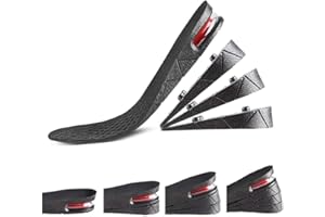 Height Increase Insole, 4-Layer Adjustable Lift Kit with Air Cushion for Men & Women 1.2" to 3.3'' Shoe Lift (Black, 4-Layer)