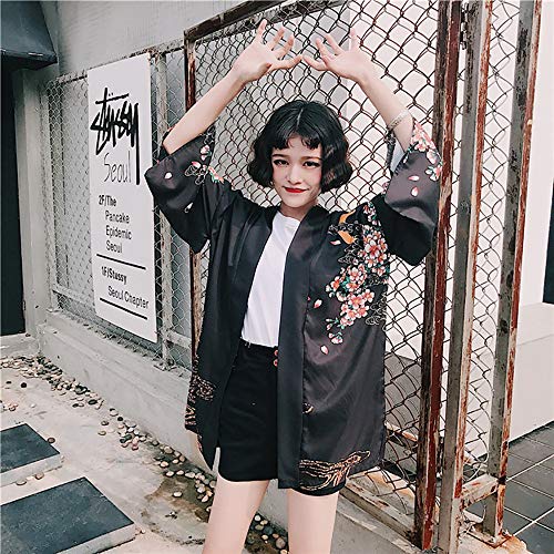 Rucan Women Open Cape Chinese Style Coat Blouse Kimono Jacket Cardigan