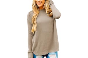 MEROKEETY Women's 2024 Fall Long Sleeve Oversized Crew Neck Solid Color Knit Pullover Sweater Tops
