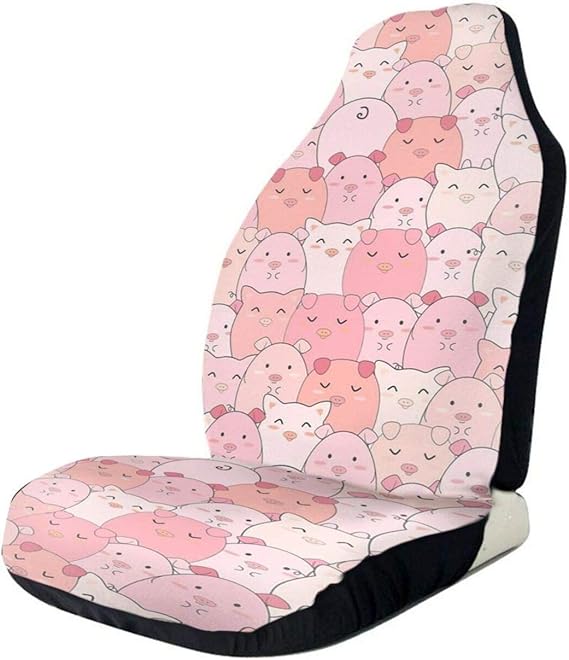 Amazon Co Jp シートカバー 前席シートカバー シートエプロン チャイルドシートカバー 運転席 助手席 車座席保護シート ずれにくい フロント2枚 ポケット付き 軽 普通車 可愛い漫画豚 防塵 汚れ防止 取付簡単 丸洗える 通気性 おしゃれ かわいい ファッション