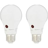 Amazon Basics A19 Dusk to Dawn Sensor LED Light Bulb, 60 Watt Equivalent, Energy Efficient 9W, E26 Standard Base, Daylight Wh