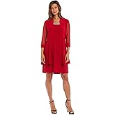 R&M Richards Women's Petite Glitter Trim Jacket Dress