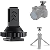 JJC Cold Shoe Mount Adapter for DJI Mic 2, Fits Canon Nikon Sony Cameras | with 1/4" Tripod Screw Hole, Portable &amp; Lightweight, Ideal for Vlogging &amp; Video Recording, Accessories for DJI Mic 2