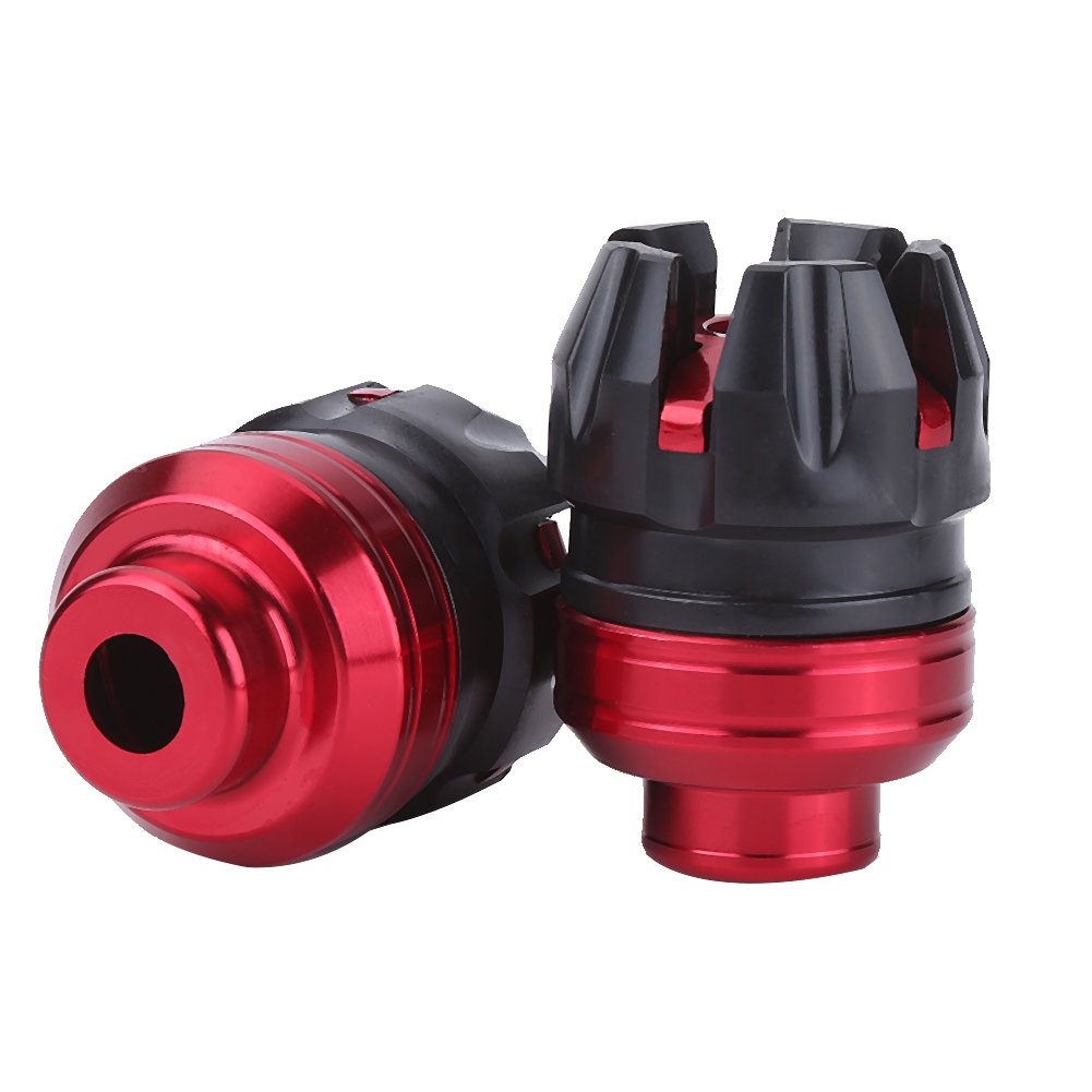 1 Pair Motorcycle Front Fork Frame Sliders Crash Cap Protector, Keenso Universal Aluminum CNC Falling Protector Explosion-proof Cap, (Red) frame sliders