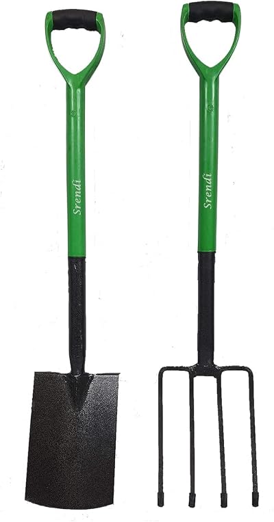 Easy Shopping Spade Fork Set Garden Rake Hoe Head Handled 2 pc
