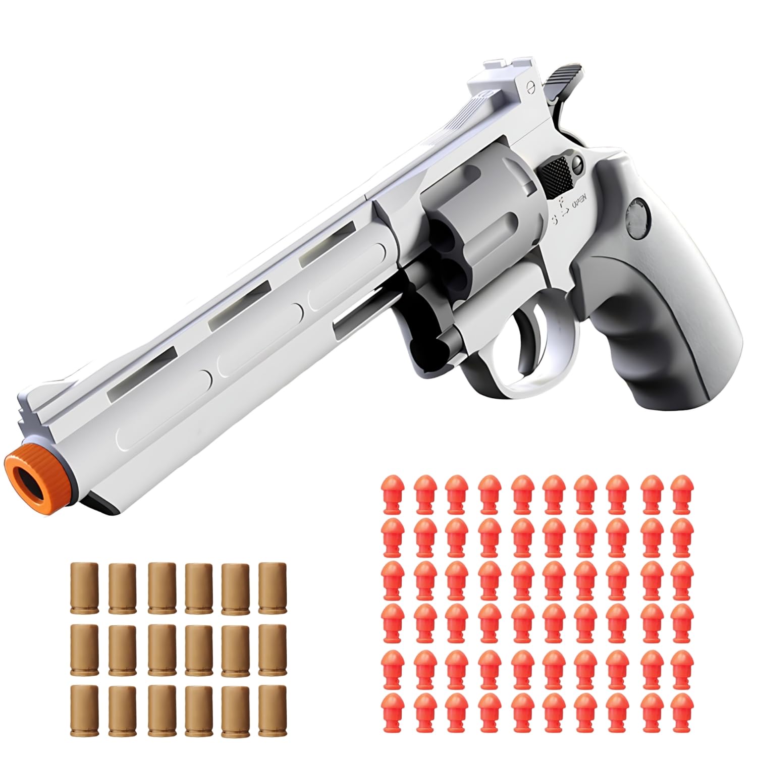 Toy Guns,Revolver Foam Soft Bullet,Revolver Toy, Toy Gun Foam Blaster, Educational Model Toys,Gifts for Ages 14+(White)
