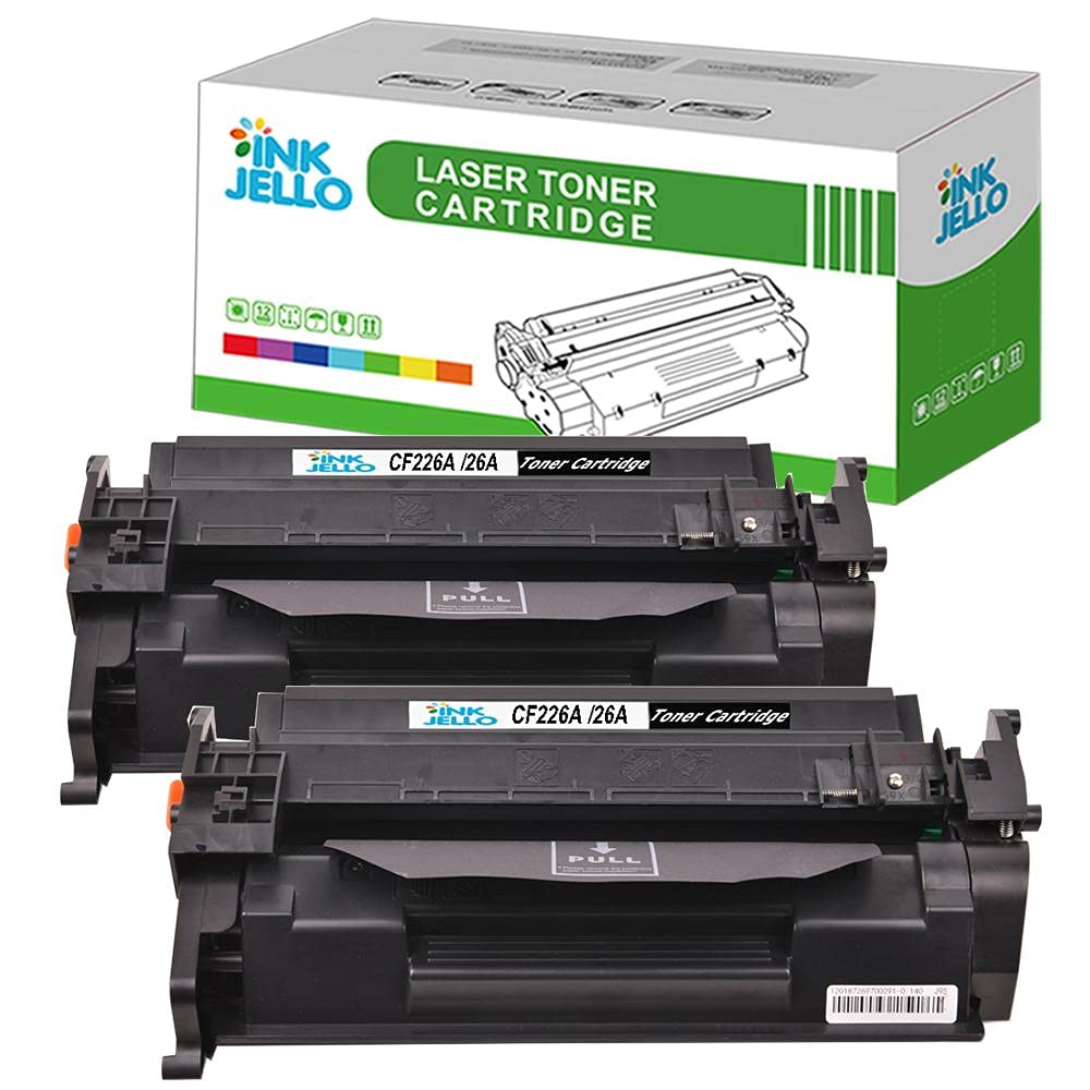 InkJello Compatible Toner Cartridge Replacement for HP LaserJet Pro M402d M402dn M402dw M402n MFP M426dw MFP M426fdn MFP M426fdw CF226A (Black, 2-Pack)