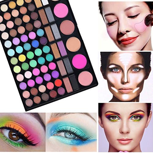 Hername Makeup Artists Must Have Best Pro Eyeshadow Palette Makeup - Matte + Shimmer 78 Colors- Boutique,(Highly Pigmented Natural Nude and Neon Combination)