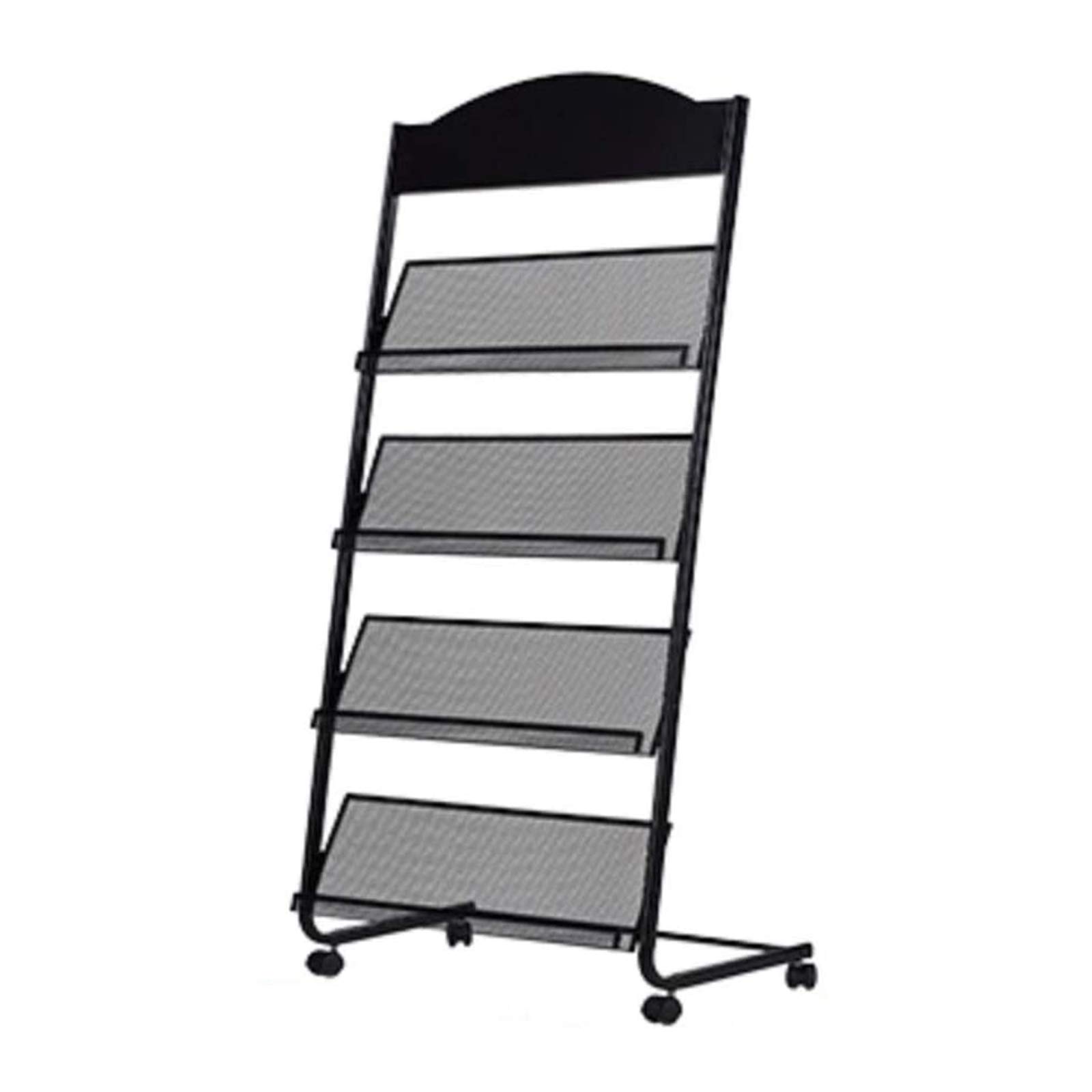 Magazines and Brochures Stand with Wheels, Literature Display Stand