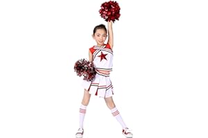 LOLANTA Girls Cheerleader Uniform Outfit Cheerleading Costume Fun Varsity Brand Youth Red White