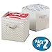 InterDesign Chevron Fabric Closet Organizer Box – Soft Storage Bin for Clothing, Shoes, Handbags, Linen - Small, Taupe/Natural, Set of 2
