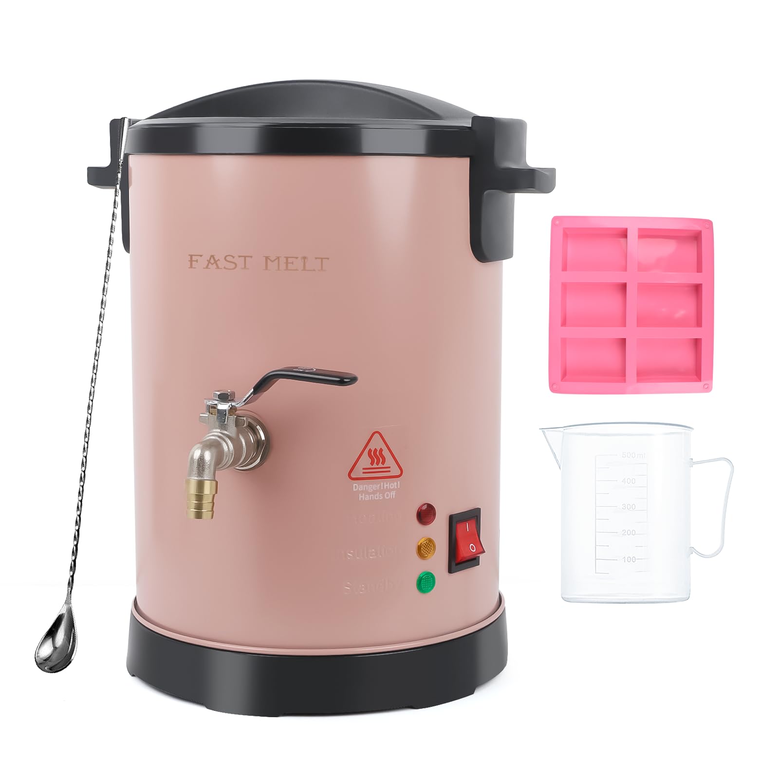Photo 1 of **MISSING STIR WAND**Fast MELT 6Lbs Soap Base Melter - Soap Making Kit with Constant Temperature Control Melter, Quick Pour Spout, Ideal for Homemade Soap Business Fast Loading Easy Clean Pink
