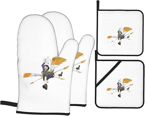 Amazon 多用途映像研には手を出すな 1 耐熱ミトン耐熱 やけど防止 滑り止め オーブンミトン 4点セット 鍋つかみ 耐熱ミトン キッチン用品 キッチンミトン 2つの断熱手袋と2つの鍋カバーパッド 耐熱温度2 鍋つかみ ミトン オンライン通販