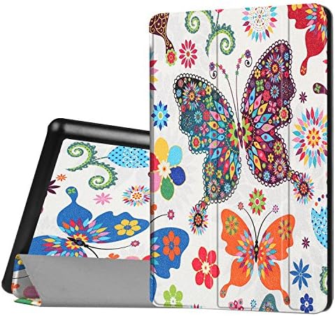 LKsung Case For All-New Amazon Fire HD 8 2016, Anti-Scratches Slim Fit Synthetic Leather Folio Protective Cover For Amazon New Fire HD 8 inch Display Tablet (2016 6th Gen Only) (butterfly)