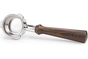 FIRJOY 54mm Bottomless Portafilter Compatible with Breville Barista Express, BES870XL, BES870BSXL, BES878BSS, BES880BSS Espresso Machine (Wooden Handle-with Basket)