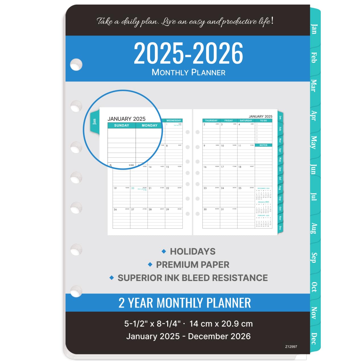 Mua 2025-2027 Monthly Planner Refill - Planner Inserts with 7-Hole ...