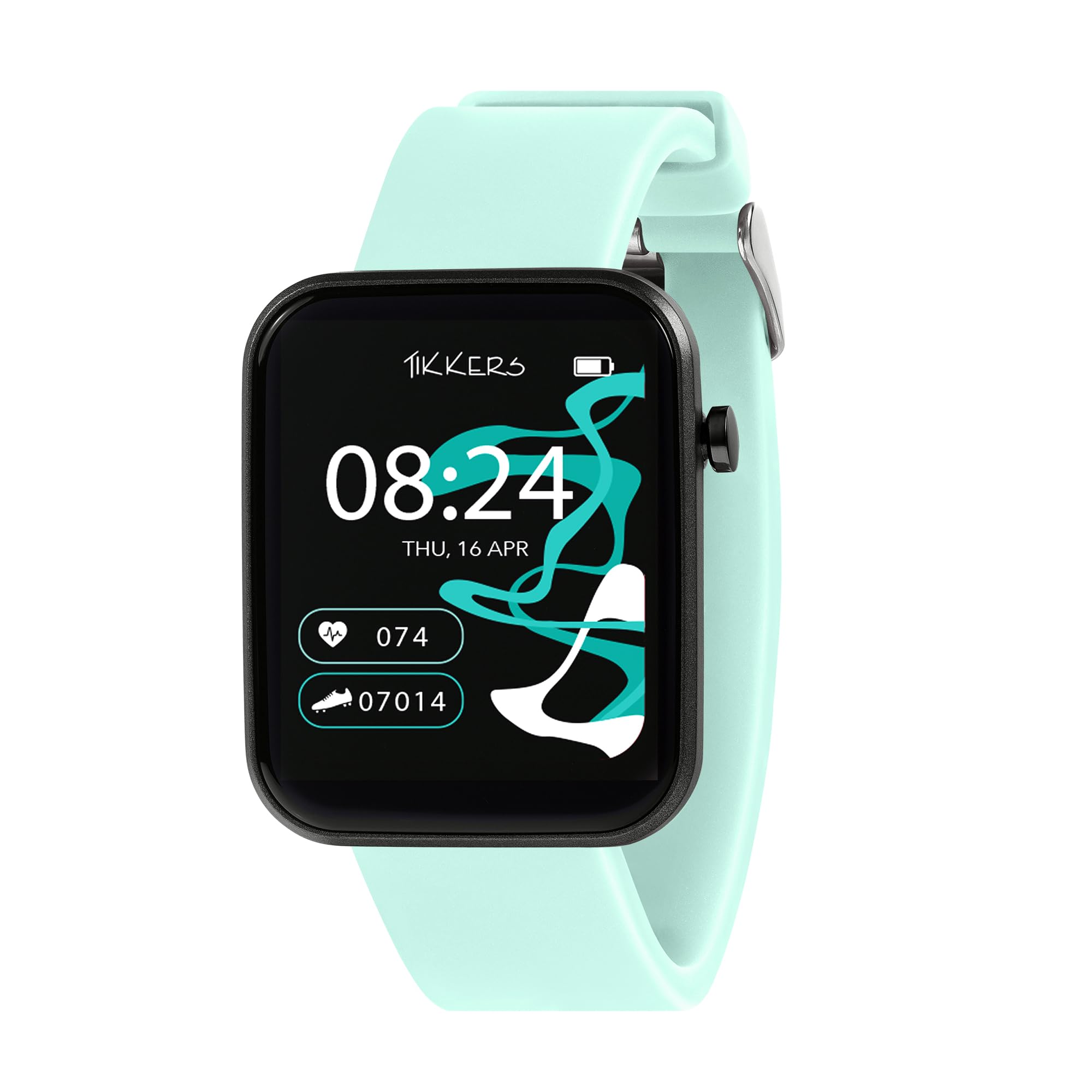 Tikkers Kids Series 13 Smart Watch with Fitness Tracker, Alarm Clock, Camera, GPS Connection, Heart Rate Monitor, Step Counter, Touch Screen, Blue Silicone Strap