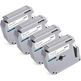4PK Work for Brother PT-M95 Label Maker P Touch M Tape Black on White 12mm | Suitable for Household, Office, Studio, Commercial, School, Hospital, and Government use（Water-Resistant,Abrasion-Resistant）