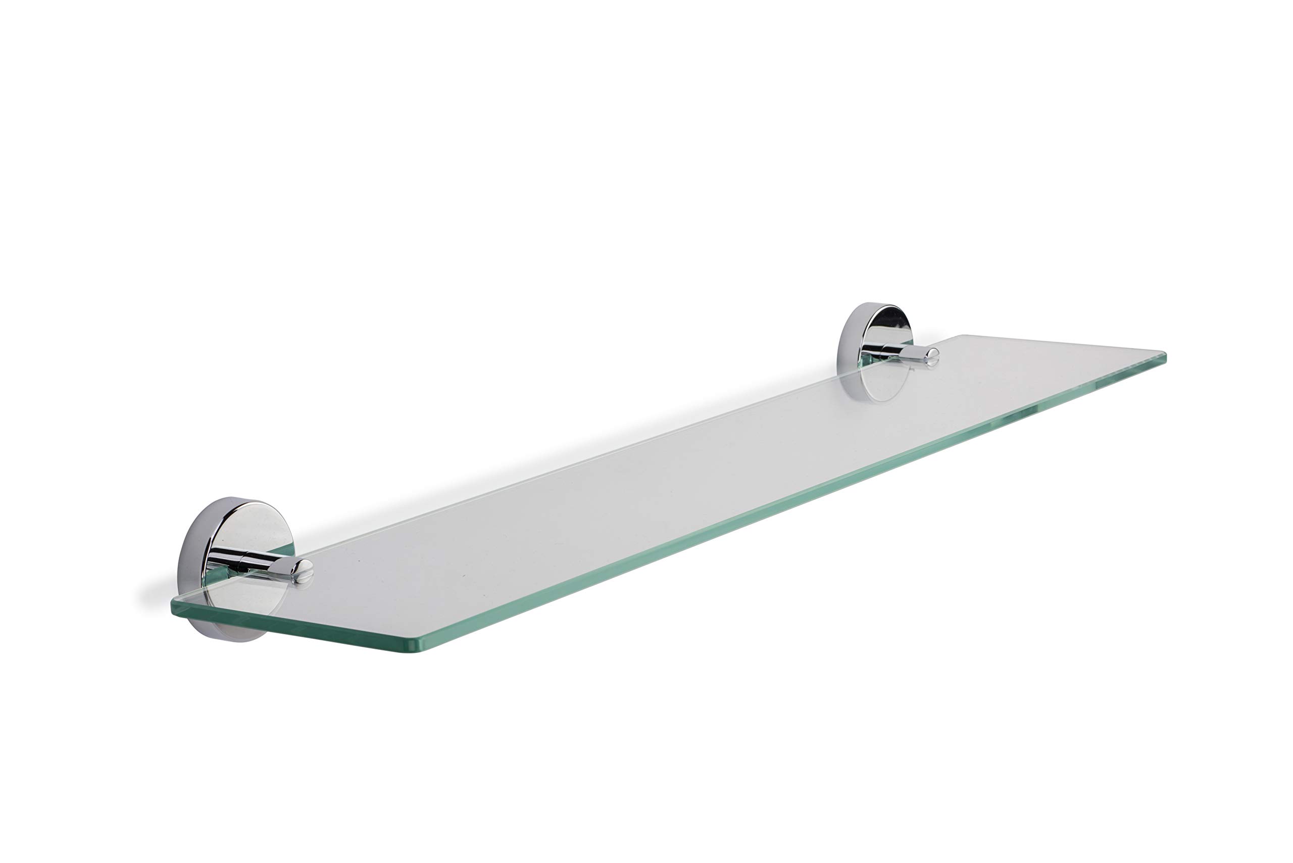 Croydex QM481441 Flexi-Fix Epsom Glass Shelf, Chrome, 54 x 620 x 133mm — image 1