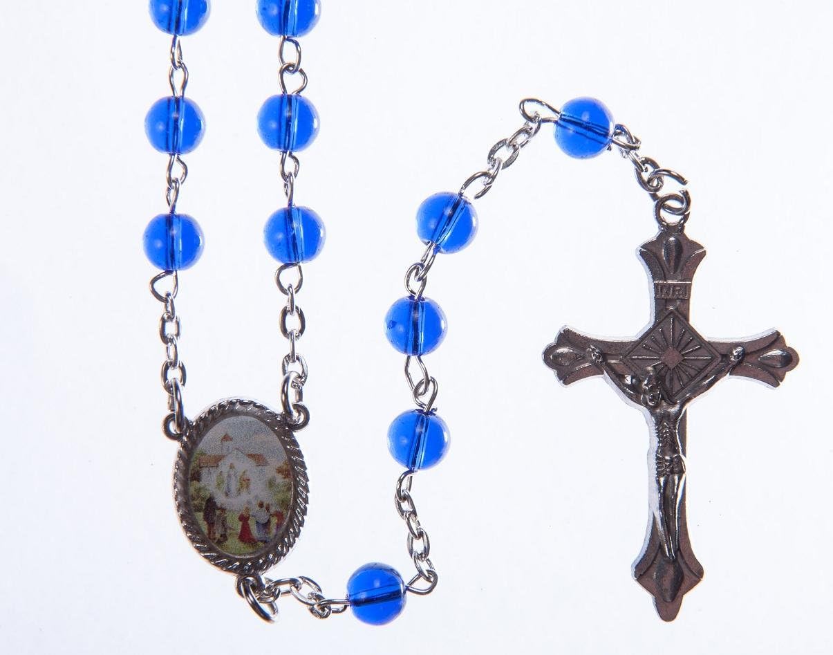 Our Lady of Knock Rosary Beads. Knock Gift.Roman Catholic Rosary Beads. Blue Our Lady Rosary Beads, Knock Shrine, Ireland.