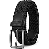 DOOPAI Braided Stretch Belt for Men, Elastic Woven Belt, casual Fabric Golf Belt, 1 3/8" for golf pants jeans, Gift Box
