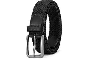 DOOPAI Braided Stretch Belt for Men, Elastic Woven Belt, casual Fabric Golf Belt, 1 3/8" for golf pants jeans, Gift Box