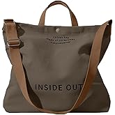 Canvas Tote Bag For Women inside out bag Crossbody Handbag with Adjustable Strap and Coin Purse for Work,Travel,Grocery
