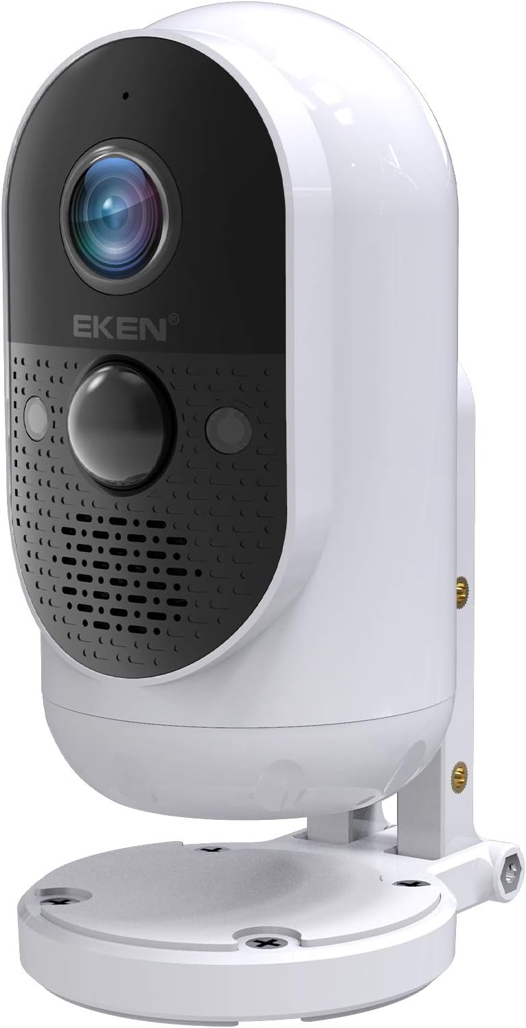 EKEN Wireless Security Camera Outdoor Indoor, Detachable Battery, 1080P with PIR Motion Detection, Night Vision Home Surveillance WiFi Camera, 2-Way Audio, Waterproof, 1-Year Free Cloud Storage