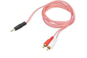 1.5m 3.5mm Male to Dual RCA Stereo Audio Cable, Gold-Plated Aux to 2 RCA Splitter Cord for Home Theater, Speaker, Sound Syste