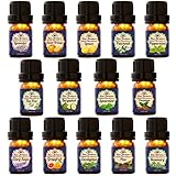 Zen Breeze Essential Oils for Oil Diffuser - Top 14 Aromatherapy Essential Oils - 100% Pure Therapeutic Grade - Lavender, Eucalyptus, Lemon, Peppermint, Sweet Orange, Tea Tree, Bergamot, 8 More
