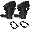 2 PCS Front Windshield Washer Nozzles, Front Windshield Washer Nozzle Wiper Spray Kit Suitable for Jeep, Chevy, Replaces: #55157323AA, 55157352AA, 55372143AB, 68260443AA, 55079049AA, 15247800