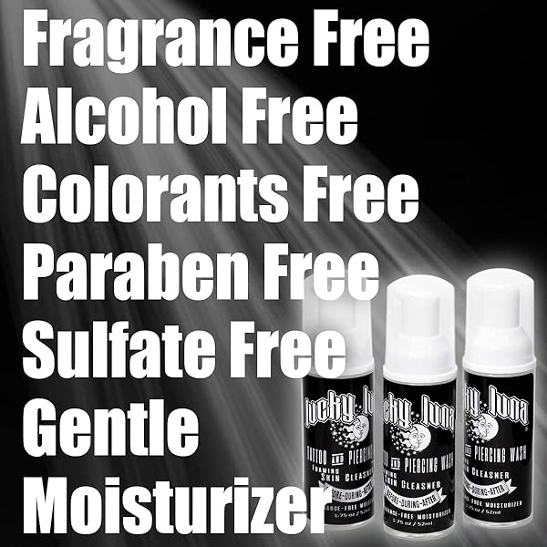 LUCKYLUNA FOAMING TATTOO & PIERCING WASH, GREEN SOAP REPLACEMENT, ALL PURPOSE MOISTURIZING WASH FOR ARTIST APPLICATION + AFTERCARE, 1 UNIT OF 1.75OZ