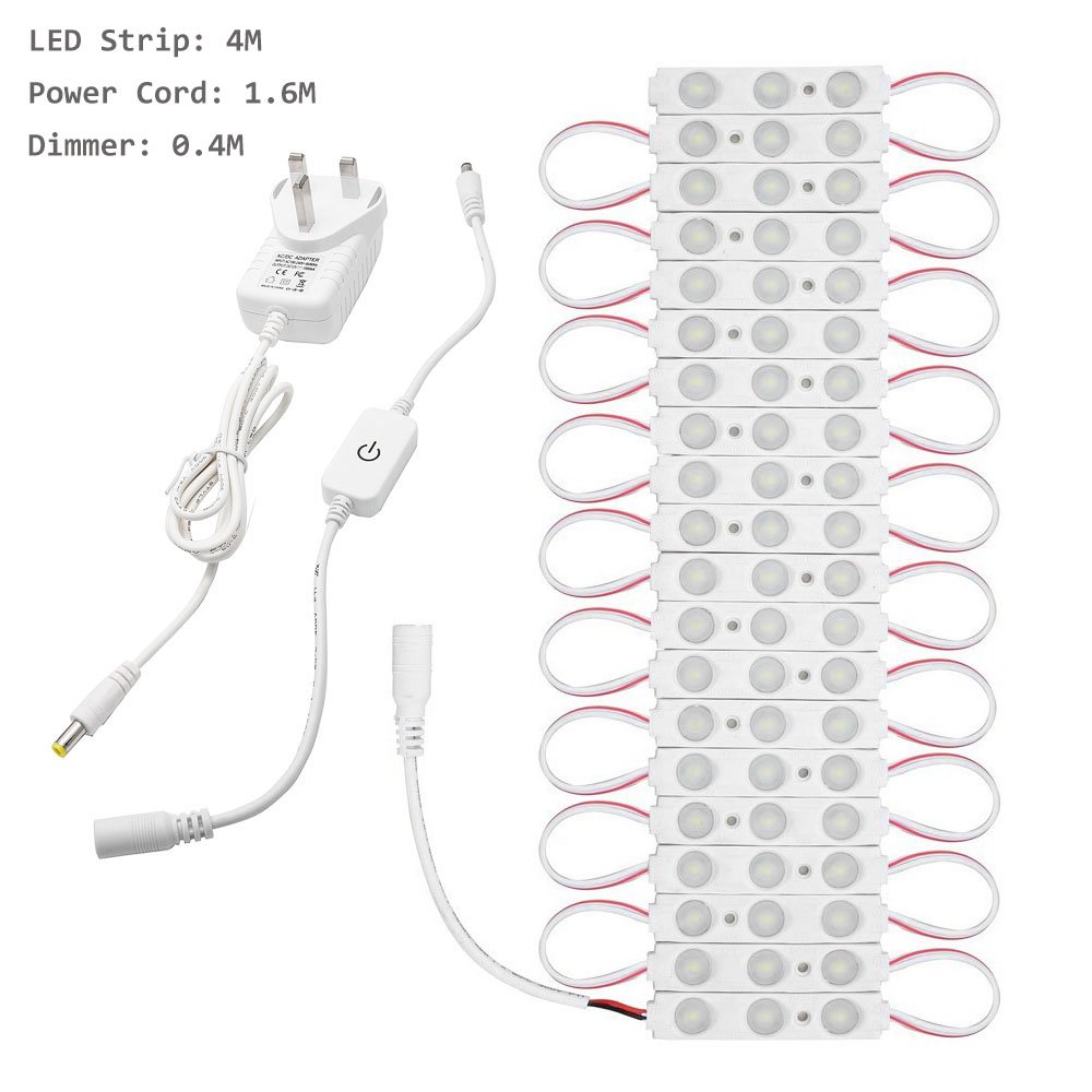 60 Leds Vanity Mirror Led Light 19 7foot Hollywood Style Dressing Table Lighting Fixture Strip With Power Supply Makeup Mirror Lights Dimmer Vanity Lighting Fixtures