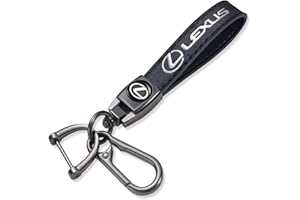 Fiuwrs Genuine leather Car Keychain Set for Lexus RX ES GS LS NX RS GX LX RC LC RX350 is250 GX460 Key Chain Accessories for Men And Women,Key Ring Lanyard (Black)