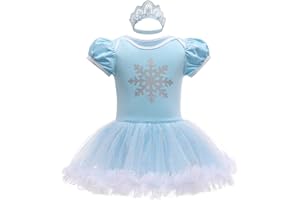 NEWEPIE Baby Girls Halloween Costume Princess Birthday Romper Tutu Dress w/Headband Christmas Party Fancy Outfits