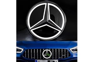 JIDOO 2019-2023 W205 MB Front Grille Star Emblem LED,New Chrome 4D Mirror Logo, Bright Illuminated Badge Light for 2019-2023 A/B/C/CLA/GLA/CLB/CLS Class（W205 New）