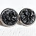 Black on Gunmetal - Resin Druzy Stud Earrings
